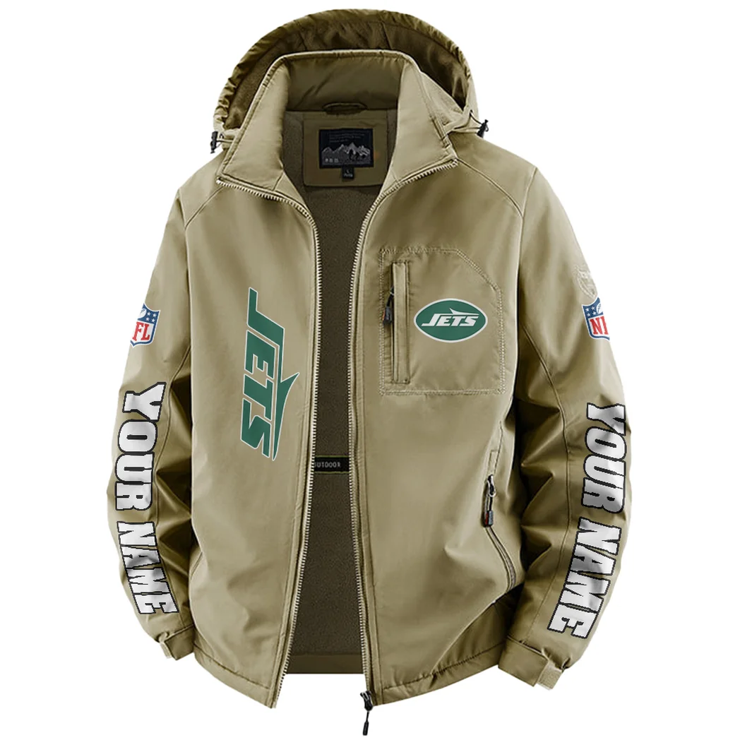 Sky Army Fleece Windbreaker Jacket, Brushed Fleece Wind-Resist Layer HVN1439NJ - Khaki - Image 2