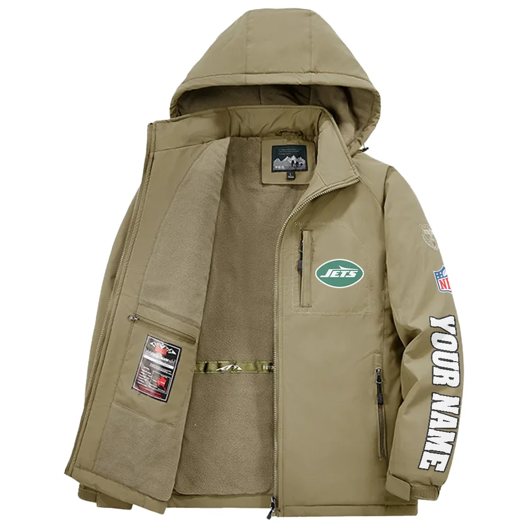 Sky Army Fleece Windbreaker Jacket, Brushed Fleece Wind-Resist Layer HVN1439NJ - Khaki - Image 3