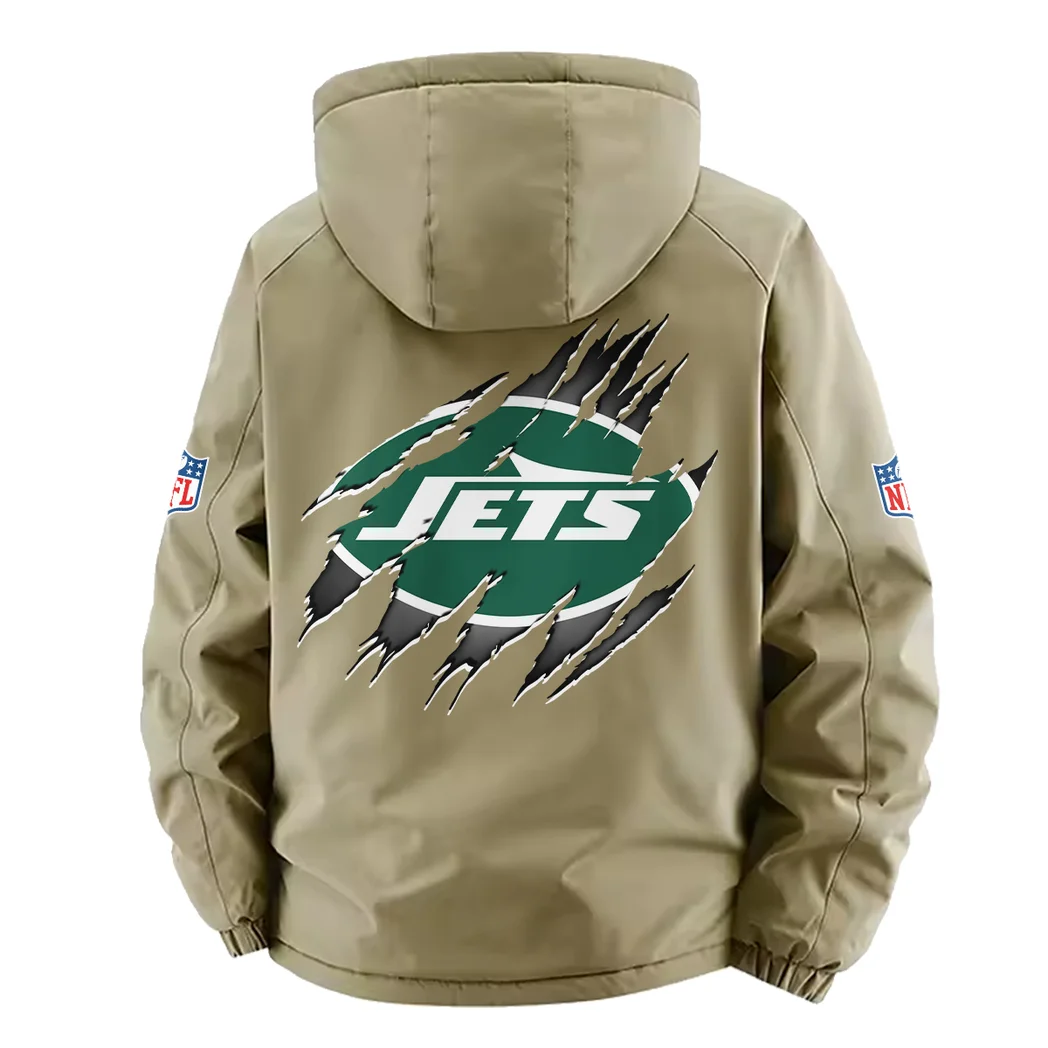 Sky Army Fleece Windbreaker Jacket, Brushed Fleece Wind-Resist Layer HVN1439NJ - Khaki - Image 4