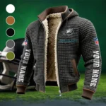 Victory Wings Fleece-Lined Hooded Jacket, Luxe Cloud-Fleece Hooded Shell HVN1439PE - Grey