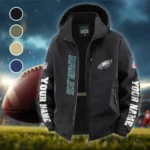 Victory Wings Fleece Windbreaker Jacket, Midweight Thermal Windbreaker HVN1439PE - Black