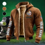 Iron Army Fleece-Lined Hooded Jacket, High-Density Comfort Fleece HVN1439PS - brown