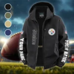 Iron Army Fleece Windbreaker Jacket, Premium Bonded Fleece HVN1439PS - Black