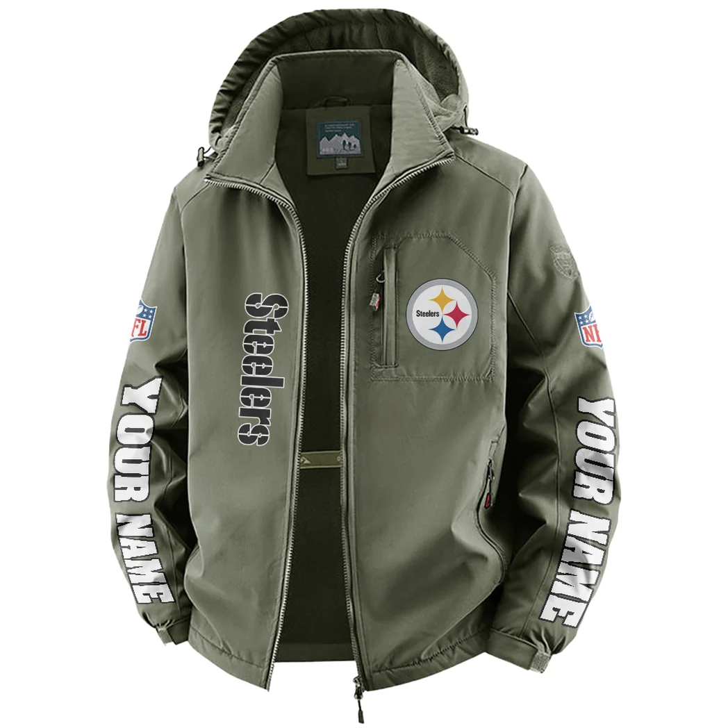 Iron Army Fleece Windbreaker Jacket, Premium Bonded Fleece HVN1439PS - Green - Image 2