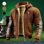 Victory Horns Fleece-Lined Hooded Jacket, Premium Bonded Fleece Jacket HVN1439SF - brown