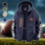 Victory Horns Fleece Windbreaker Jacket, Ultra-Soft Wind-Stop Fabric HVN1439SF - Navy