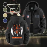 Navy Claws Fleece Windbreaker Jacket, Windproof Fleece Hybrid HVN1440CB - Black