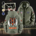 Navy Claws Fleece Windbreaker Jacket, Windproof Fleece Hybrid HVN1440CB - Green