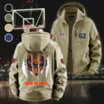 Navy Claws Fleece Windbreaker Jacket, Windproof Fleece Hybrid HVN1440CB - Khaki