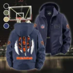 Navy Claws Fleece Windbreaker Jacket, Windproof Fleece Hybrid HVN1440CB - Navy