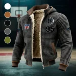 Rust Claws Fleece-Lined Hooded Jacket, Cross-Training Winter Layer HVN1440CP - Grey