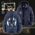 Big D Squad Fleece Windbreaker Jacket, Thermal Wind-Deflector HVN1440DC - Navy