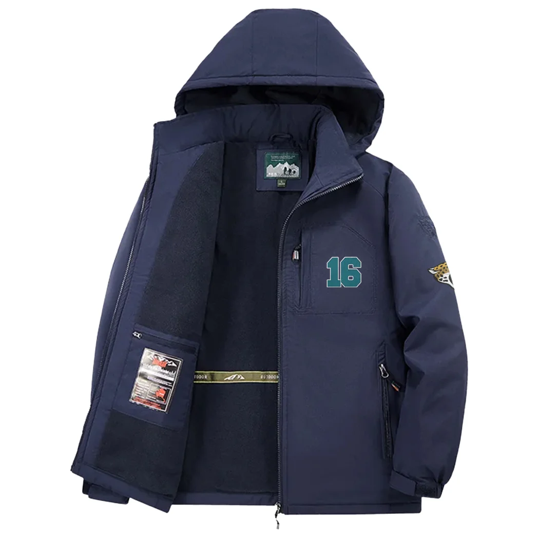 Football Jaguar Crew Fleece Windbreaker Jacket, Endurance Sport Barrier HVN1440JJ - Navy - Image 3