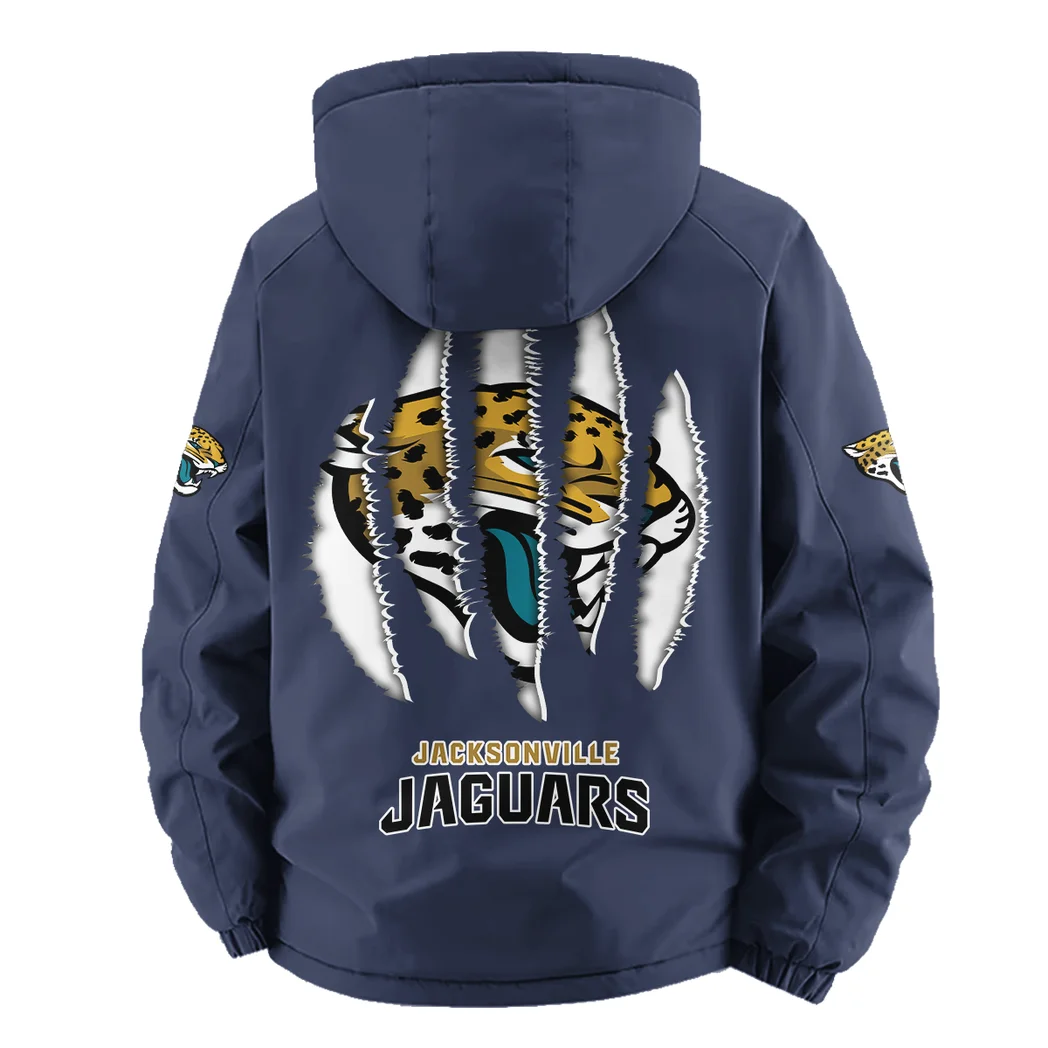 Football Jaguar Crew Fleece Windbreaker Jacket, Endurance Sport Barrier HVN1440JJ - Navy - Image 4