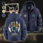 Football Jaguar Crew Fleece Windbreaker Jacket, Endurance Sport Barrier HVN1440JJ - Navy