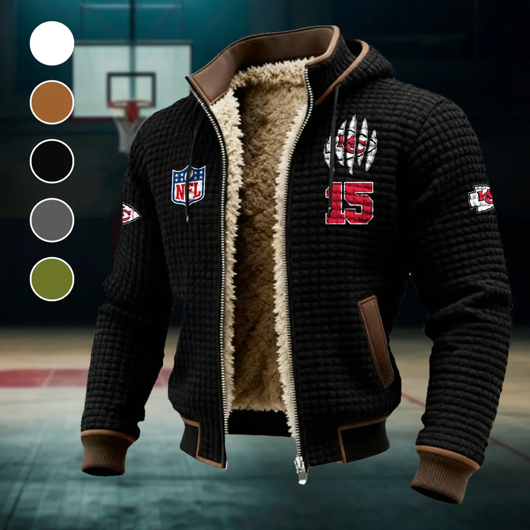 Midwestern Army Fleece-Lined Hooded Jacket, Elemental Guard Sport Jacket HVN1440KC - Black