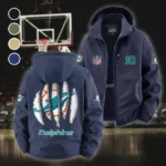 Football Aqua Crew Fleece Windbreaker Jacket, Outdoor Activity Defense HVN1440MD - Navy