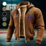 Midnight Giants Fleece-Lined Hooded Jacket, Rugged Terrain Fleece Hoody HVN1440MV - brown