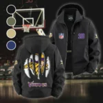 Midnight Giants Fleece Windbreaker Jacket, Cozy Fleece-Lined Windbreaker HVN1440MV - Black