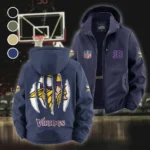 Midnight Giants Fleece Windbreaker Jacket, Cozy Fleece-Lined Windbreaker HVN1440MV - Navy