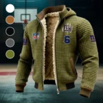 Midnight Steel Fleece-Lined Hooded Jacket, Ultra-Soft Plush Lined Jacket HVN1440NG - Green