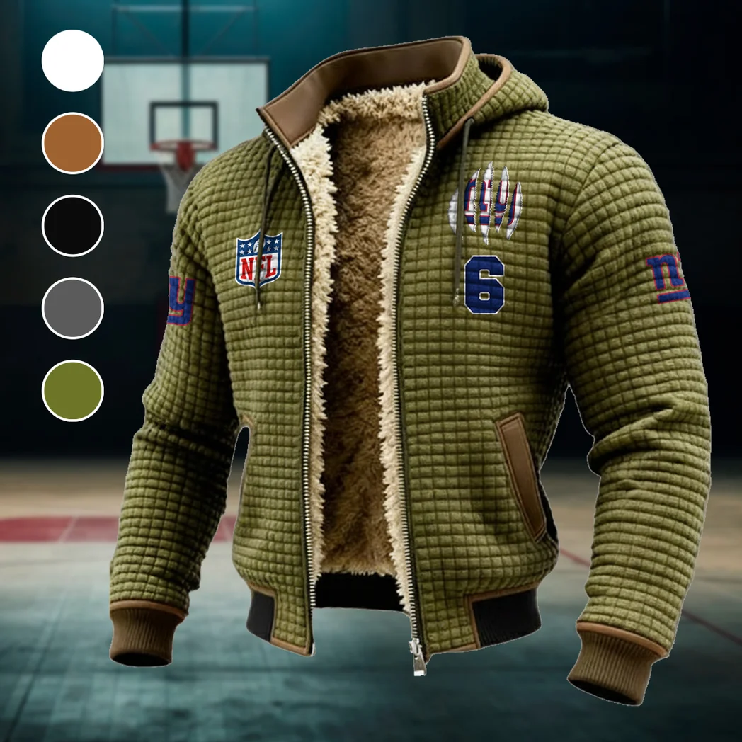 Midnight Steel Fleece-Lined Hooded Jacket, Ultra-Soft Plush Lined Jacket HVN1440NG - Green