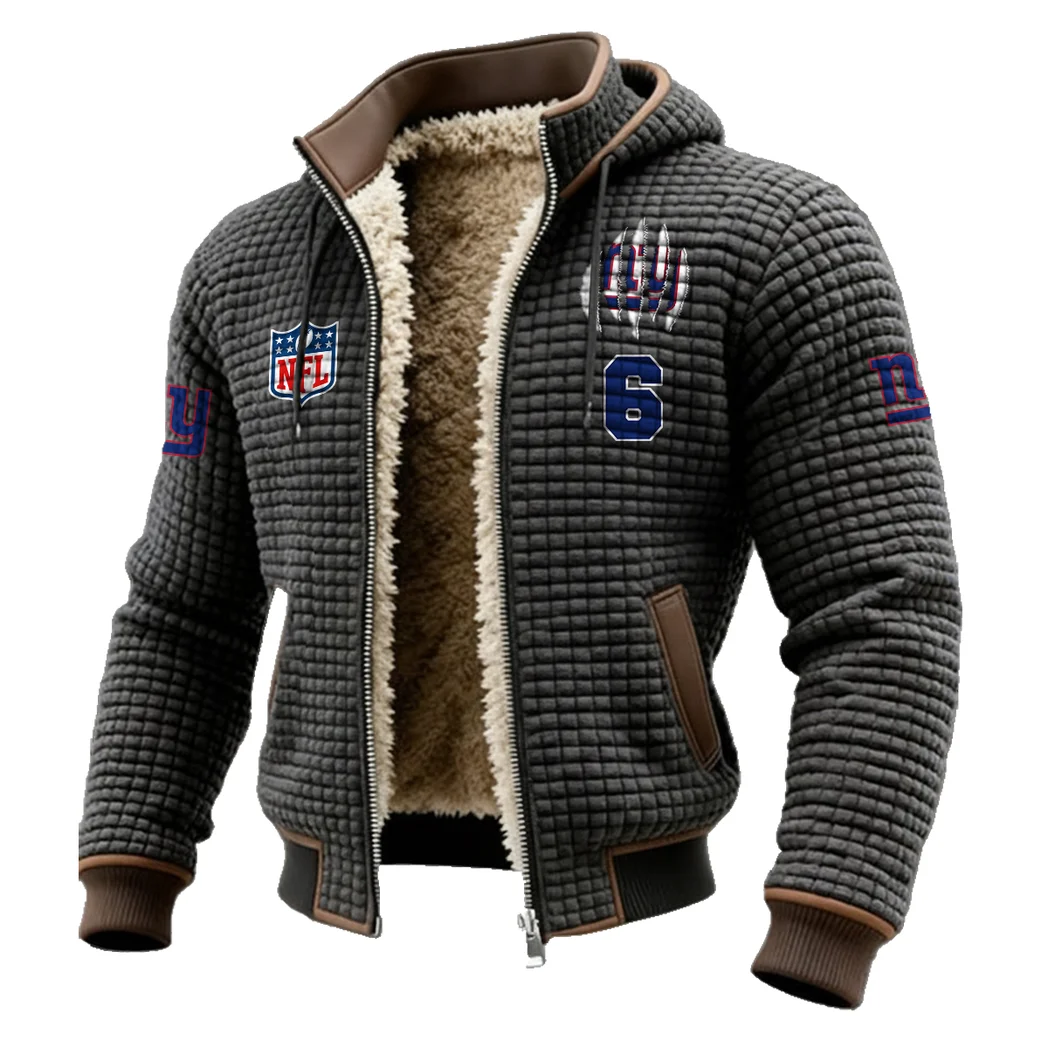 Midnight Steel Fleece-Lined Hooded Jacket, Ultra-Soft Plush Lined Jacket HVN1440NG - Grey - Image 2