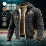 Midnight Steel Fleece-Lined Hooded Jacket, Ultra-Soft Plush Lined Jacket HVN1440NG - Grey