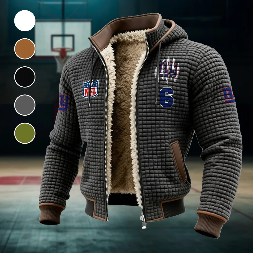 Midnight Steel Fleece-Lined Hooded Jacket, Ultra-Soft Plush Lined Jacket HVN1440NG - Grey