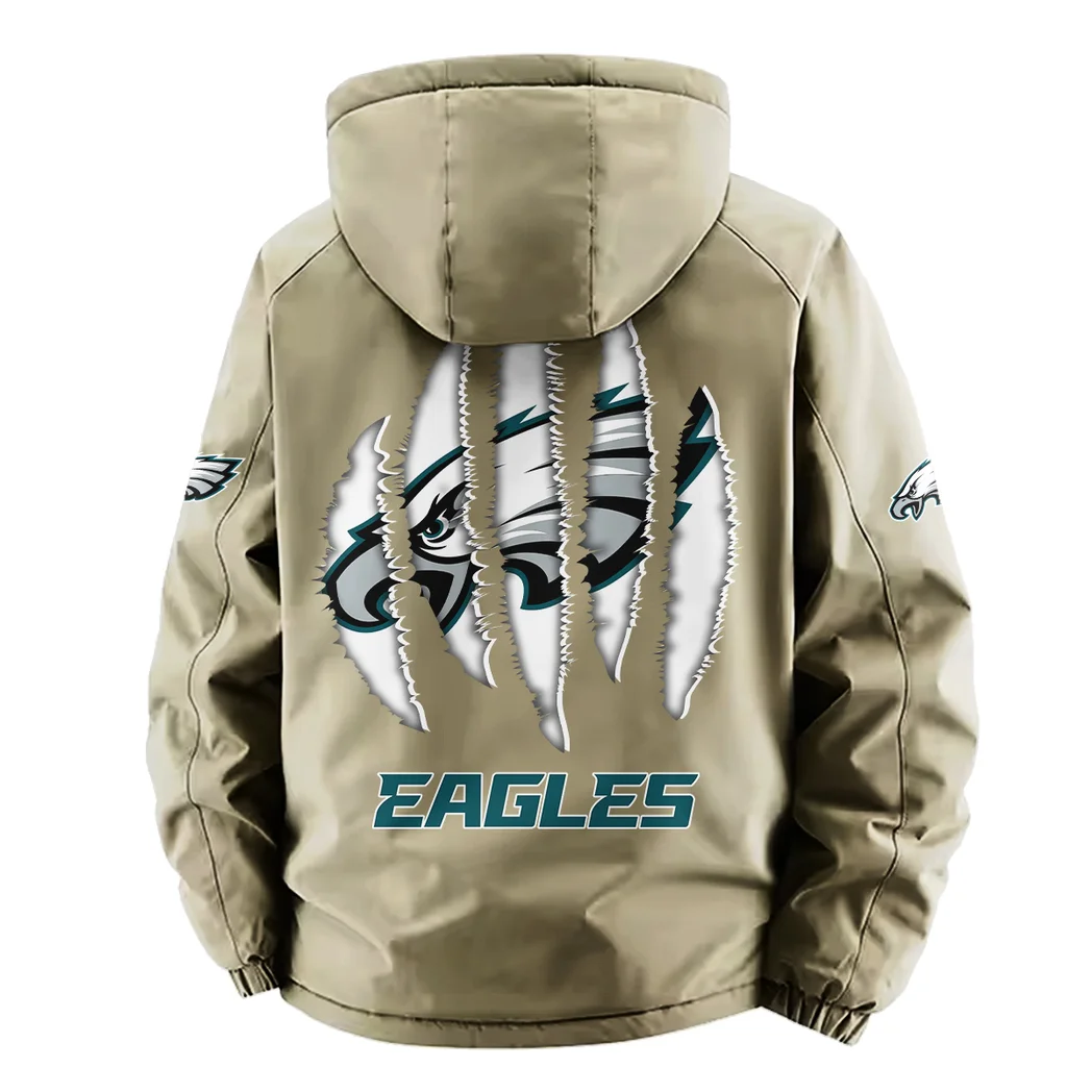 Victory Wings Fleece Windbreaker Jacket, Midweight Thermal Windbreaker HVN1440PE - Khaki - Image 4