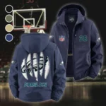 Victory Wings Fleece Windbreaker Jacket, Midweight Thermal Windbreaker HVN1440PE - Navy