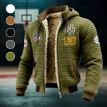 Iron Army Fleece-Lined Hooded Jacket, High-Density Comfort Fleece HVN1440PS - Green