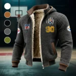 Iron Army Fleece-Lined Hooded Jacket, High-Density Comfort Fleece HVN1440PS - Grey