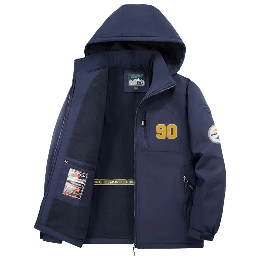 Iron Army Fleece Windbreaker Jacket, Premium Bonded Fleece HVN1440PS - Navy - Image 3