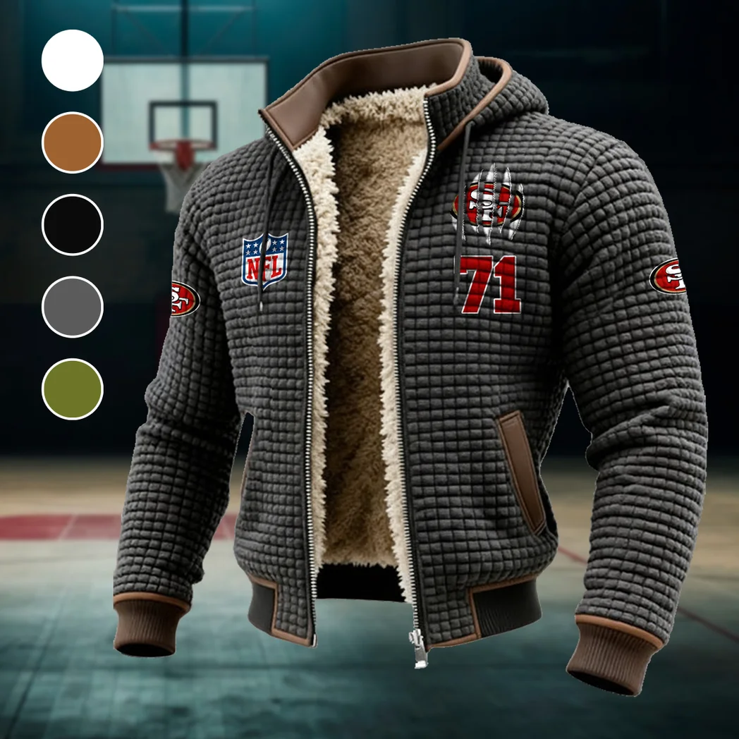 Victory Horns Fleece-Lined Hooded Jacket, Premium Bonded Fleece Jacket HVN1440SF - Grey