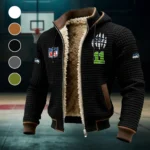 Blue Pride Fleece-Lined Hooded Jacket, Breathable Warmth Sport Jacket HVN1440SS - Black