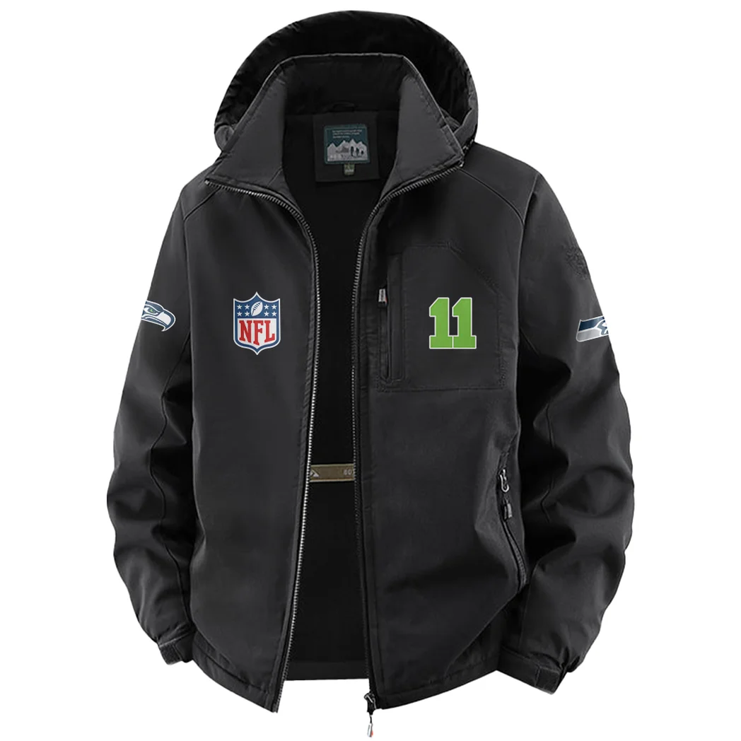 Blue Pride Fleece Windbreaker Jacket, High-Density Windproof Fleece HVN1440SS - Black - Image 2