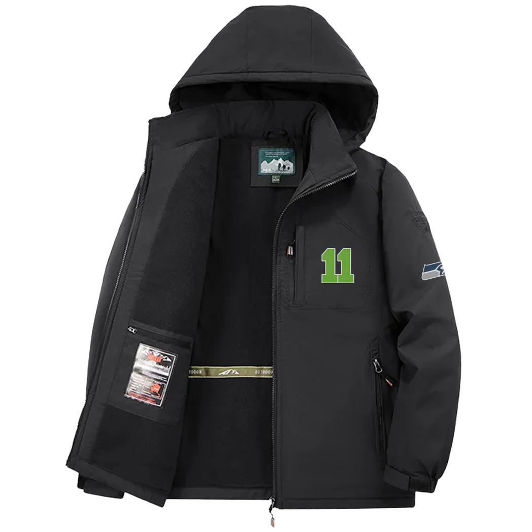 Blue Pride Fleece Windbreaker Jacket, High-Density Windproof Fleece HVN1440SS - Black - Image 3