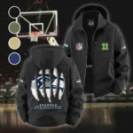 Blue Pride Fleece Windbreaker Jacket, High-Density Windproof Fleece HVN1440SS - Black