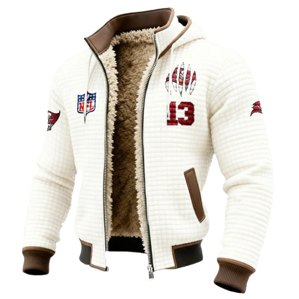 Bay Fans Fleece-Lined Hooded Jacket, Soft-Touch Thermal Outerwear HVN1440TB - White - Image 2