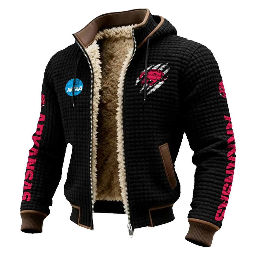 The Hogs of State Fleece-Lined Hooded Jacket, Endurance Sport Thermal Hoody HVN1441AR - Black - Image 2