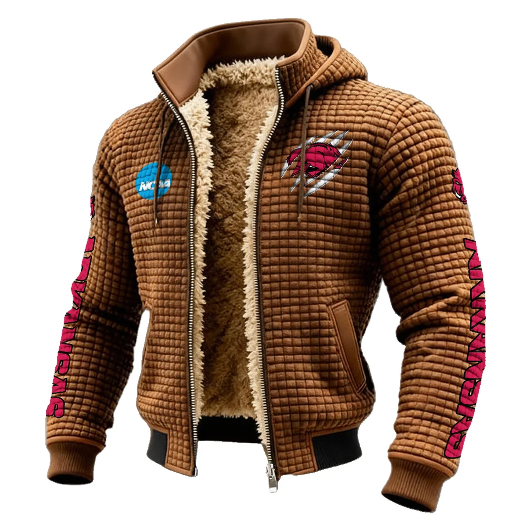 The Hogs of State Fleece-Lined Hooded Jacket, Endurance Sport Thermal Hoody HVN1441AR - brown - Image 2