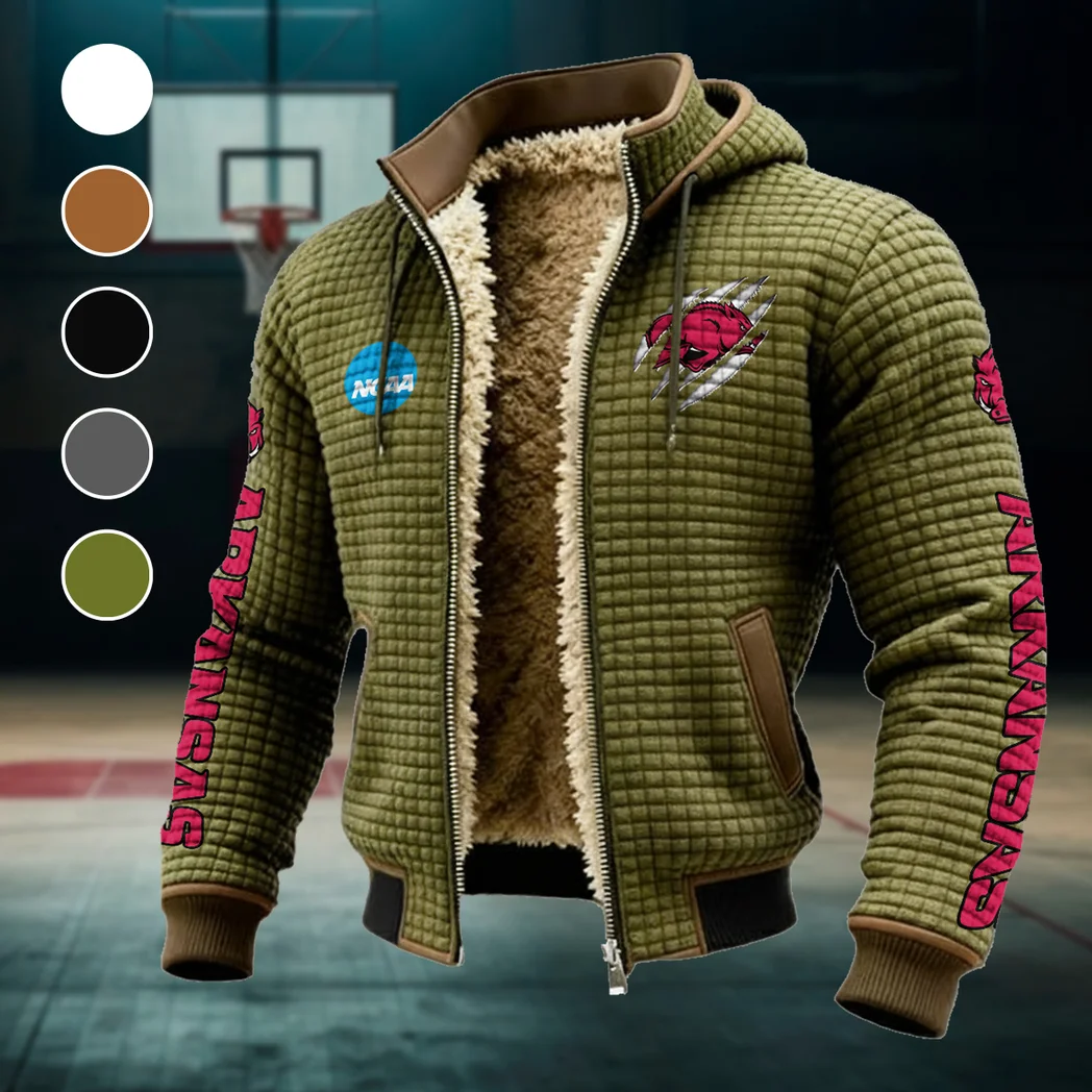 The Hogs of State Fleece-Lined Hooded Jacket, Endurance Sport Thermal Hoody HVN1441AR - Green