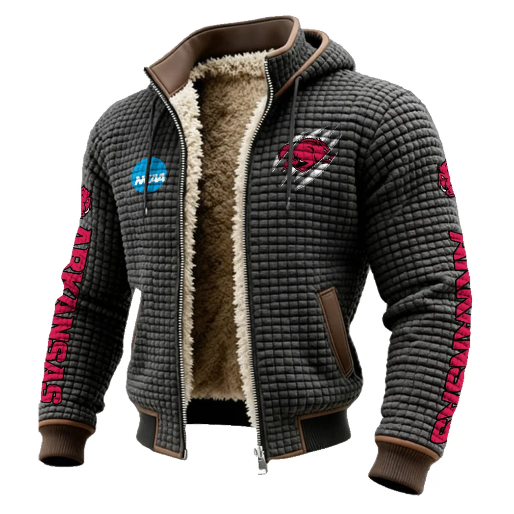 The Hogs of State Fleece-Lined Hooded Jacket, Endurance Sport Thermal Hoody HVN1441AR - Grey - Image 2