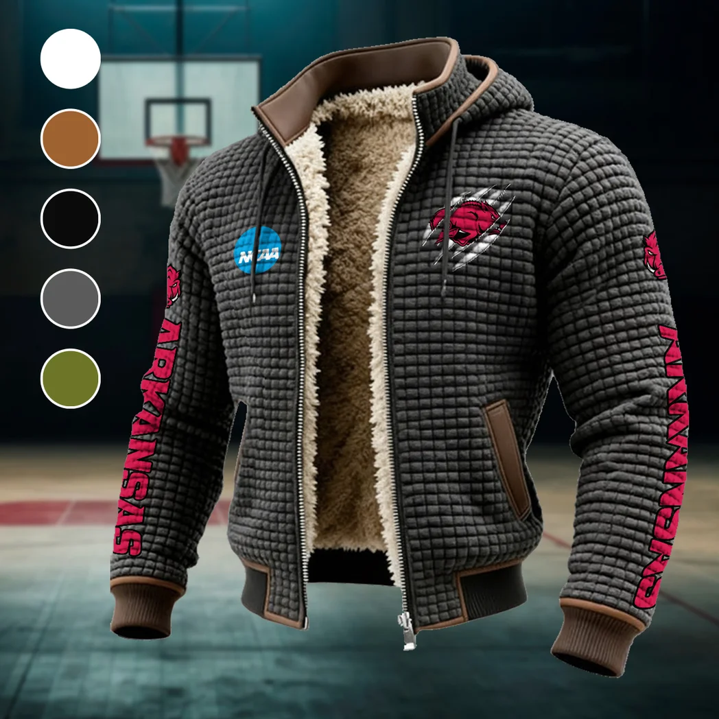The Hogs of State Fleece-Lined Hooded Jacket, Endurance Sport Thermal Hoody HVN1441AR - Grey