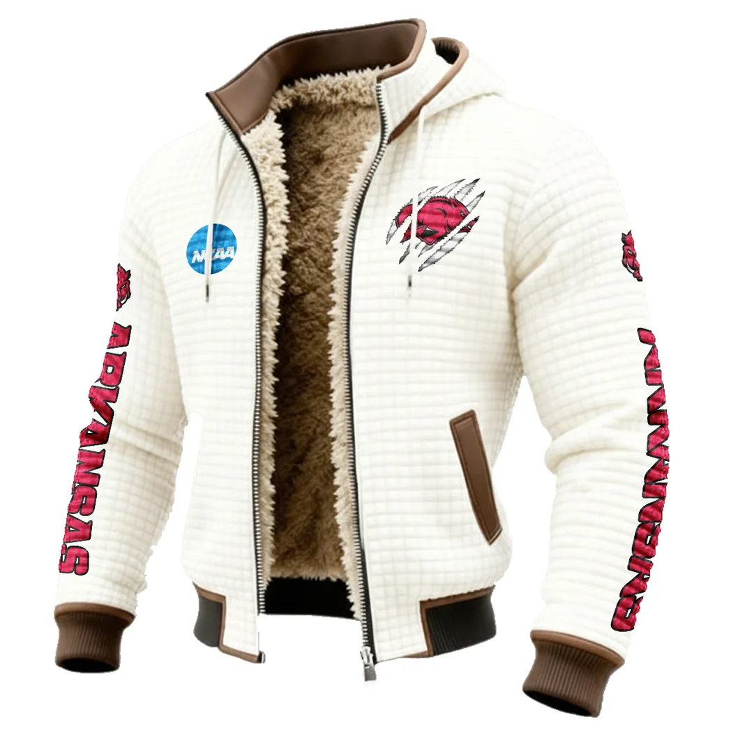 The Hogs of State Fleece-Lined Hooded Jacket, Endurance Sport Thermal Hoody HVN1441AR - White - Image 2