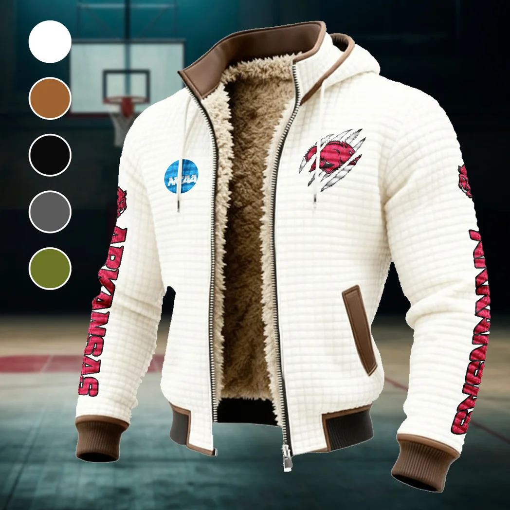 The Hogs of State Fleece-Lined Hooded Jacket, Endurance Sport Thermal Hoody HVN1441AR - White