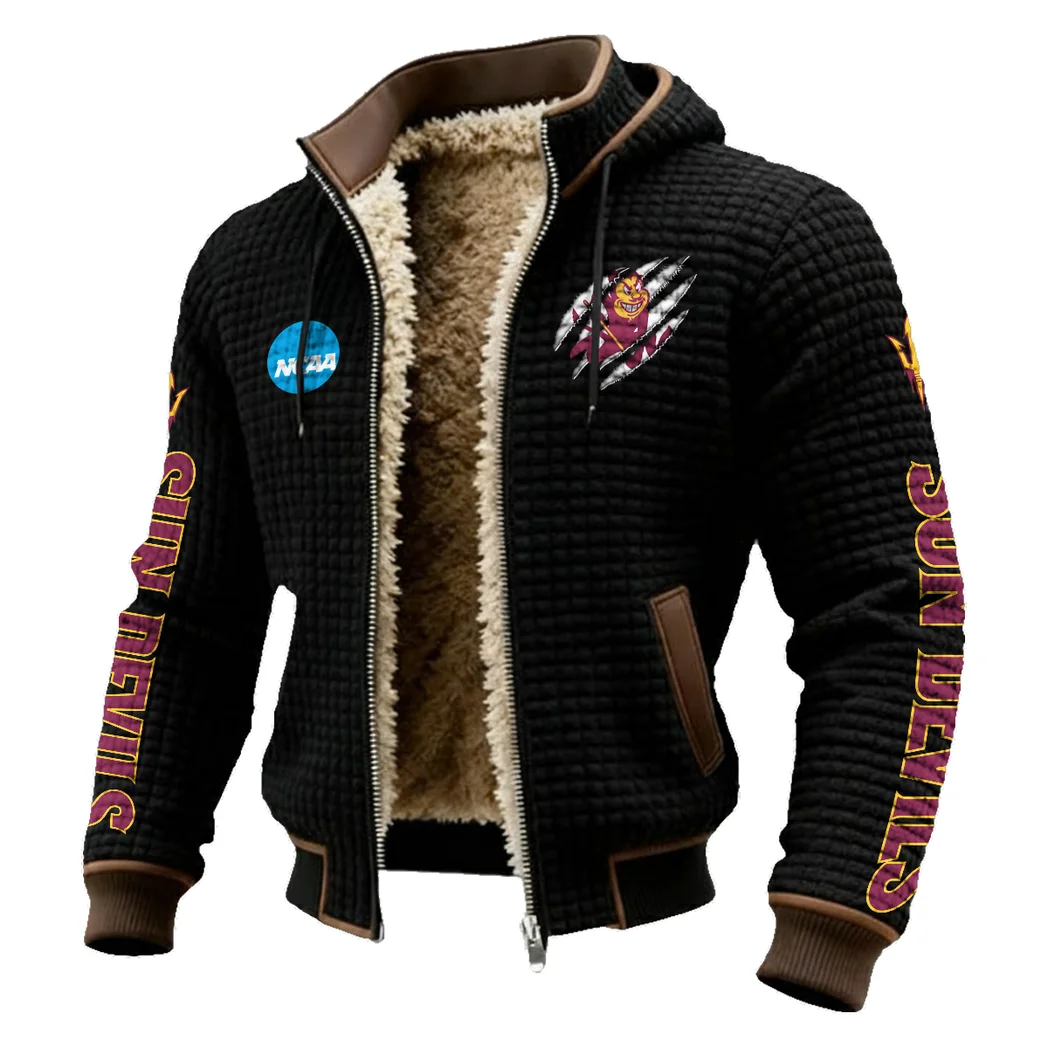 The Sun Devil Pride Fleece-Lined Hooded Jacket, Cross-Training Winter Layer HVN1441AS - Black - Image 2