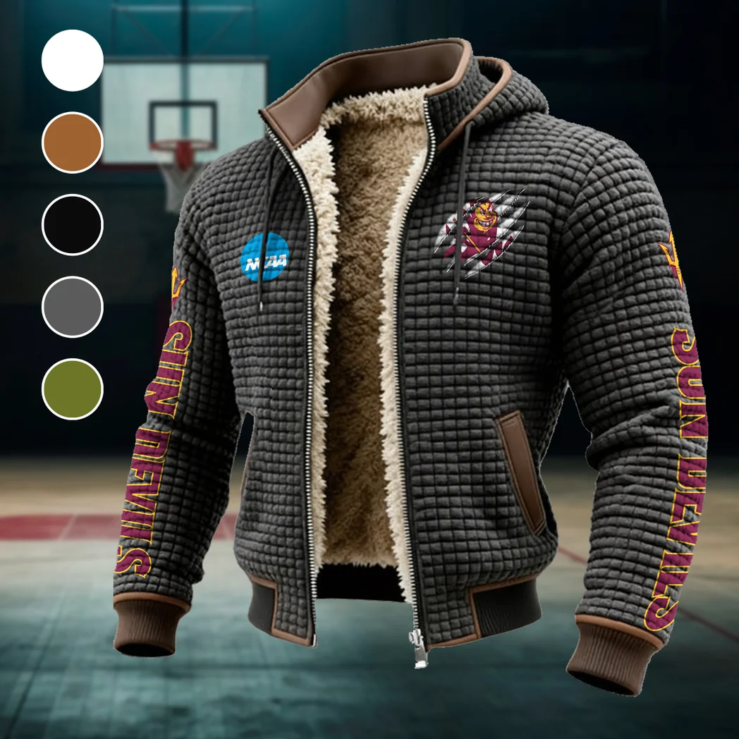 The Sun Devil Pride Fleece-Lined Hooded Jacket, Cross-Training Winter Layer HVN1441AS - Grey