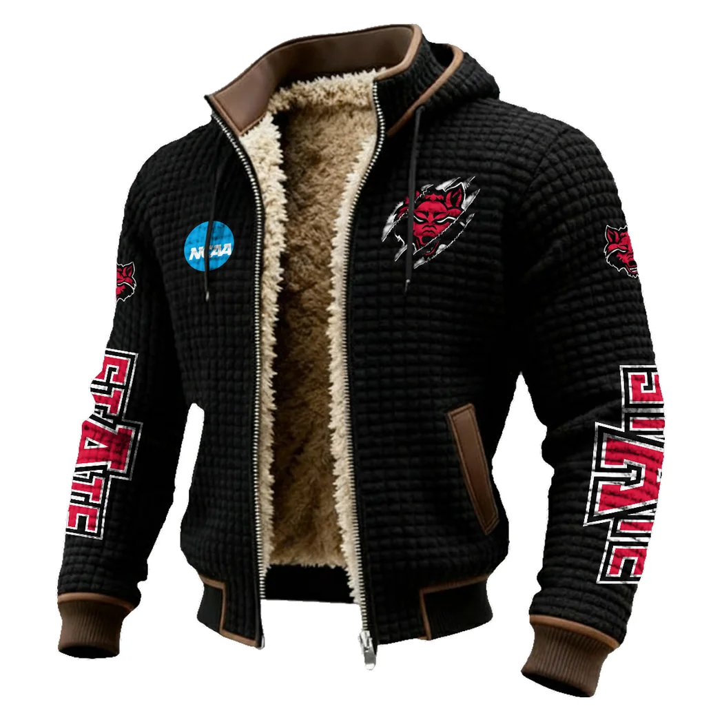The Sun Belt Wolves Fleece-Lined Hooded Jacket, Alpine Ascent Hooded Jacket HVN1441AS - Black - Image 2